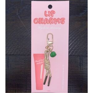 Lip Charms Keychain Accessory with Green Bead